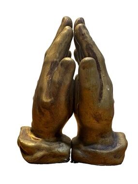 MCM Vintage Enesco Praying Hands Ceramic Salt & Pepper Shaker Set 3.5”